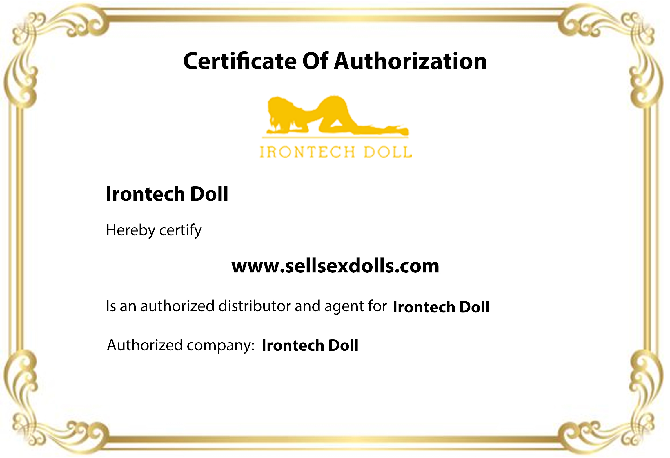 Irontech Doll Certificate