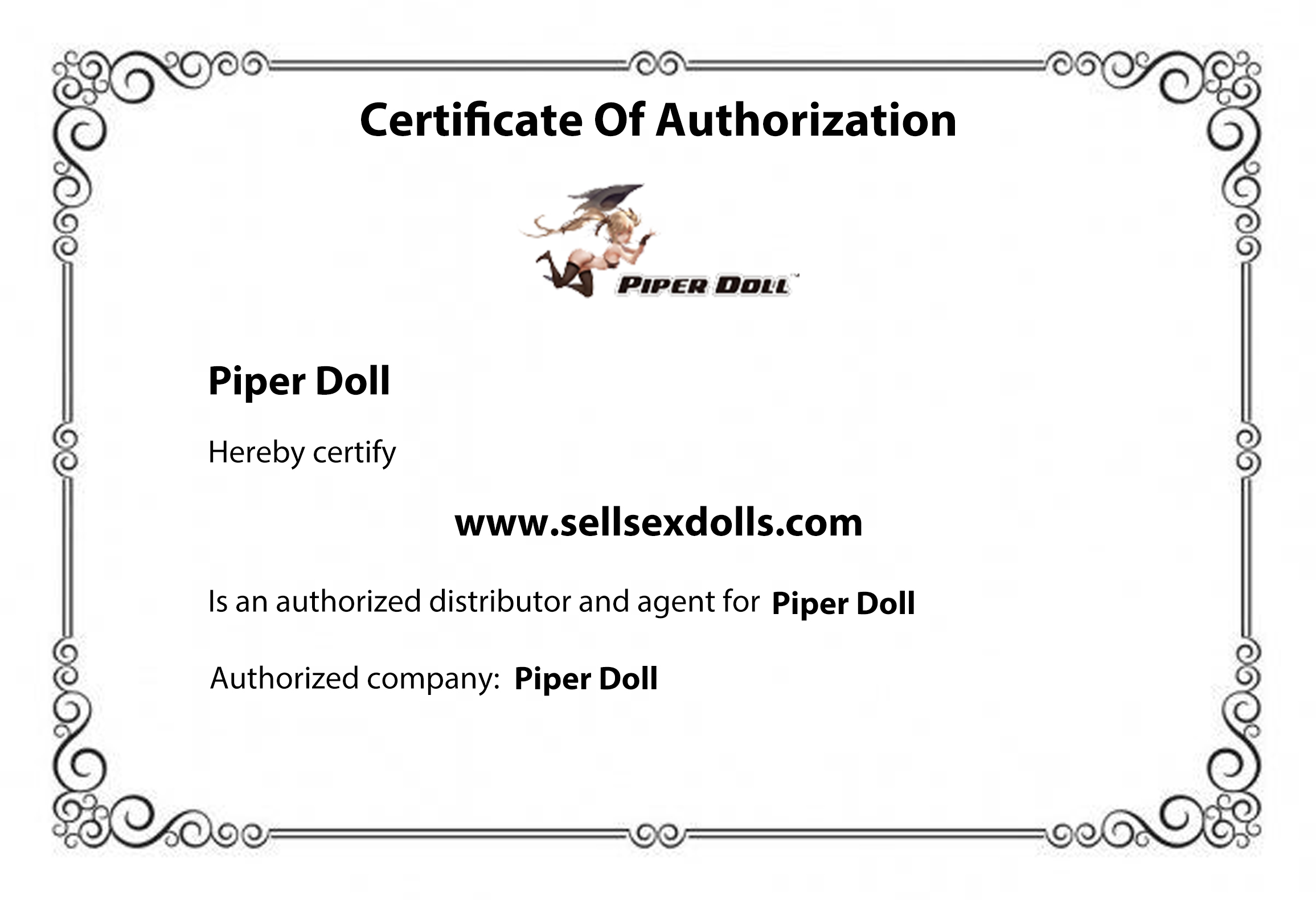 piper doll certificate