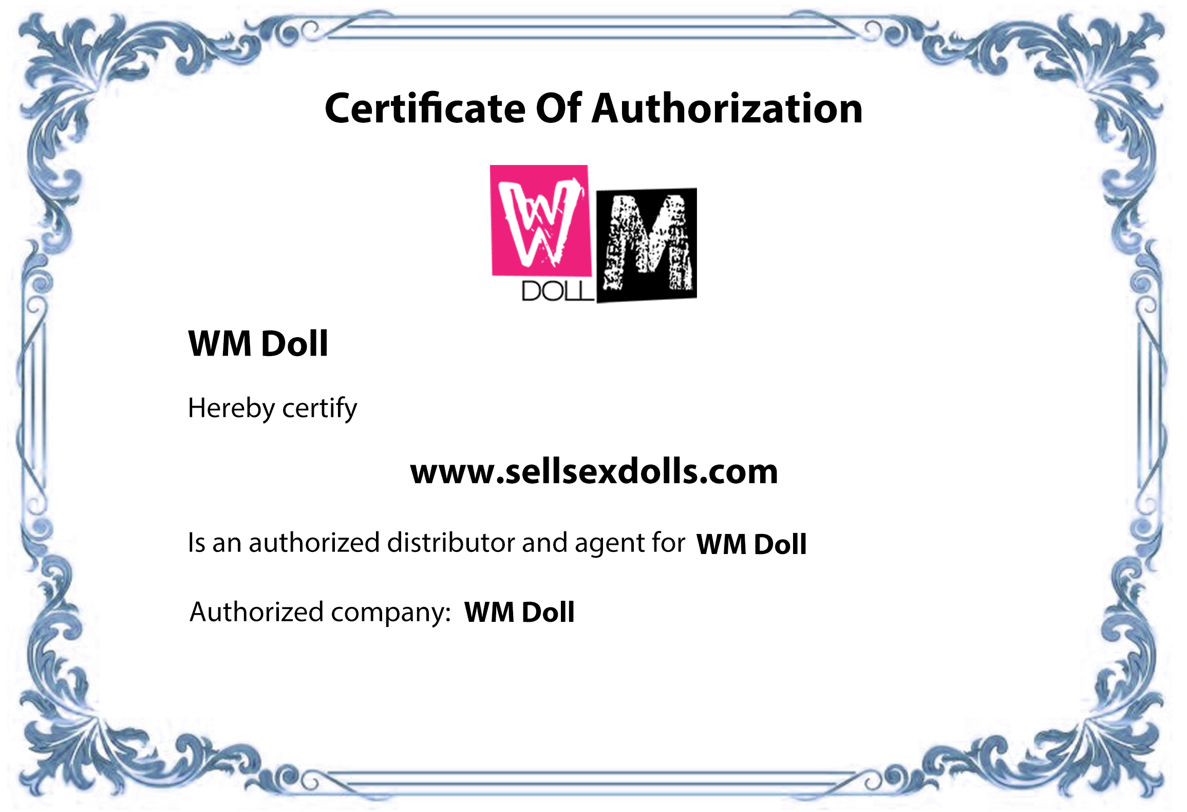 WM Dolls Certificate