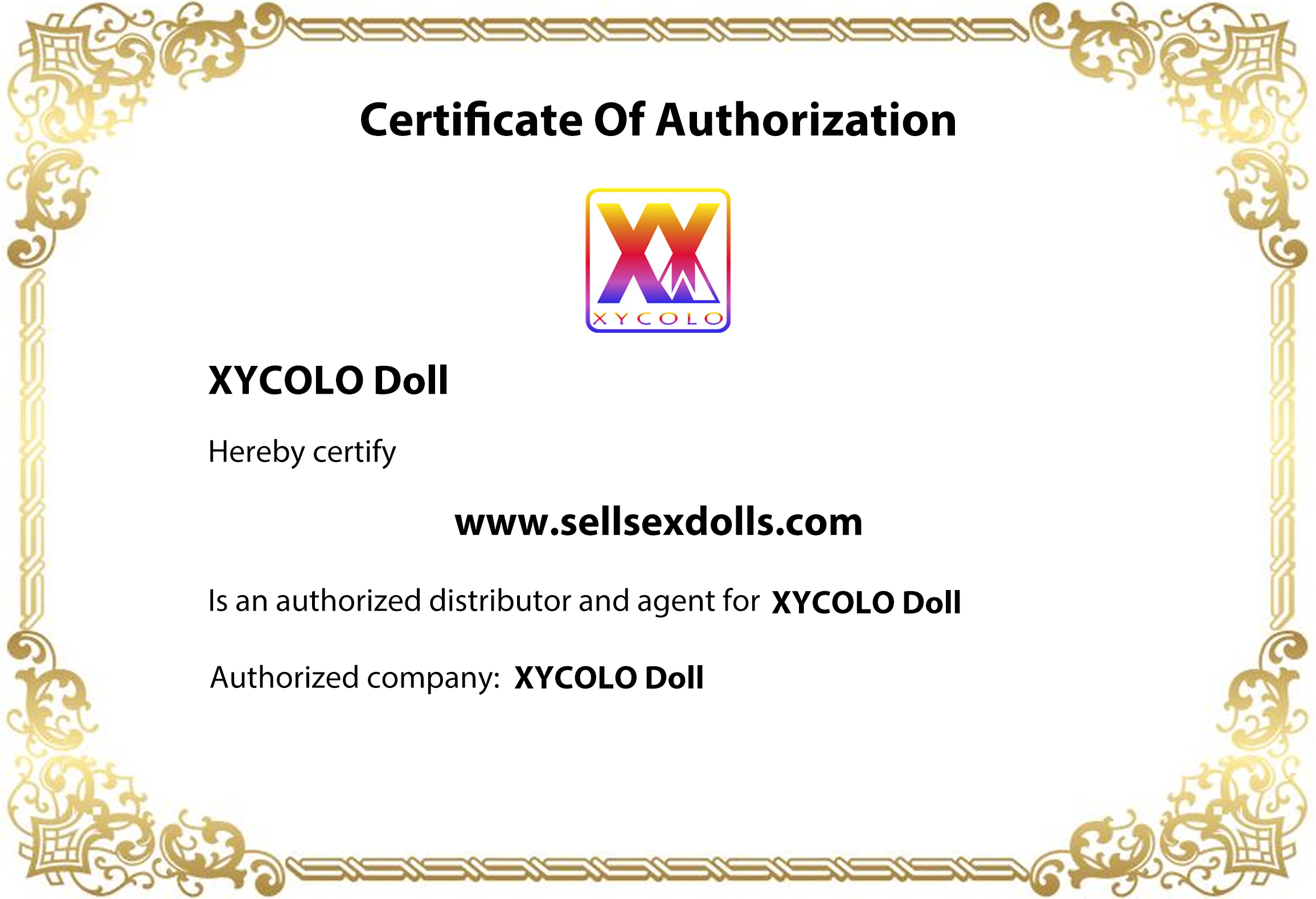 xycolo doll certificate