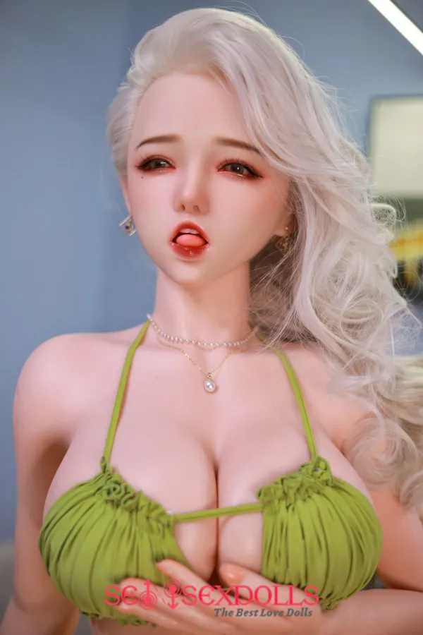 Elle - Horny Lady 5.2ft Huge Breasts White Hair JY Silicone Love Doll